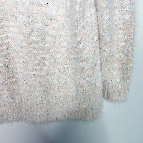 Lou & Grey Medium Light Pink Blush Eyelash Fuzzy Tunic Sweater Speckled Textured - Picture 4 of 9